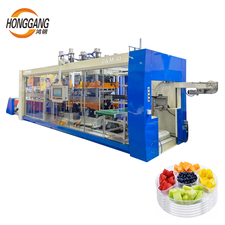 Three Station Full automatic Bops Fruit Tray Vacuum Thermoforming Machines